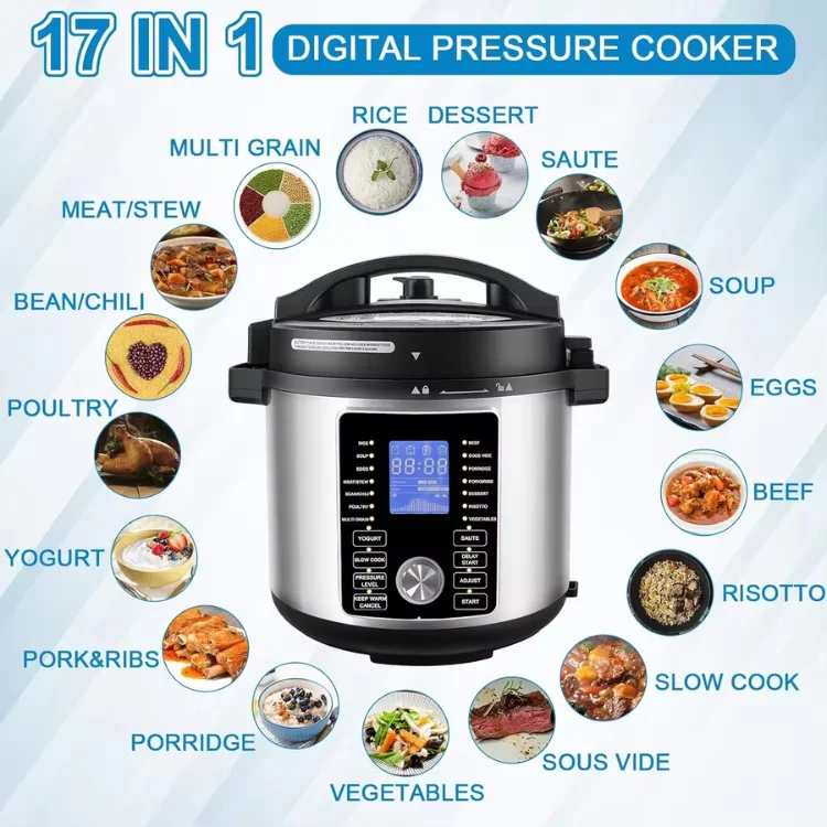 Kitchen Appliance 2-in-1 Pressure Cooker & Air Fryer Swap Pot Electric Cookers Smart