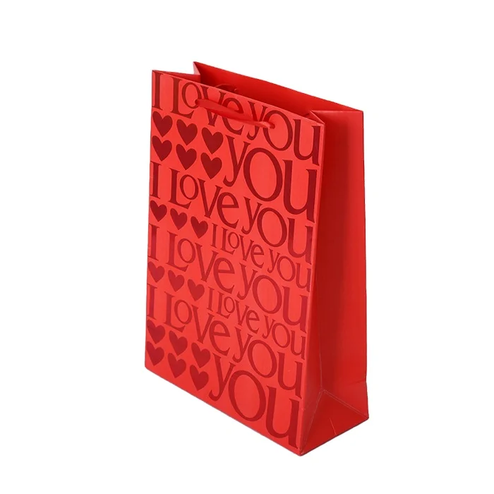 Manufacturer wholesale recyclable without plastic New inventions different types of red paper bag wedding bride paper bag