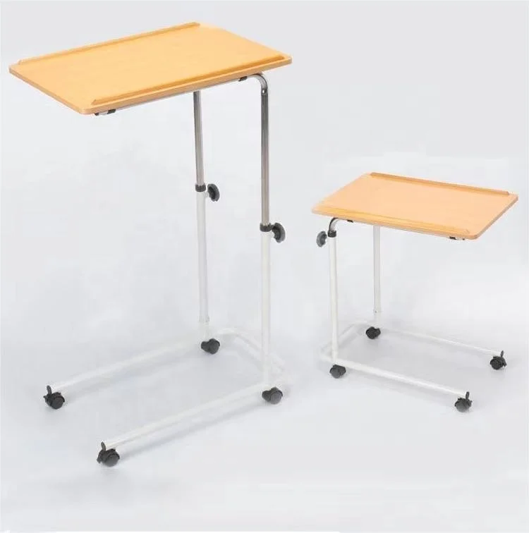 Bedside Table with Wheels, Medical Hospital Furniture, Over bed rolling table for Hospital and Home Use