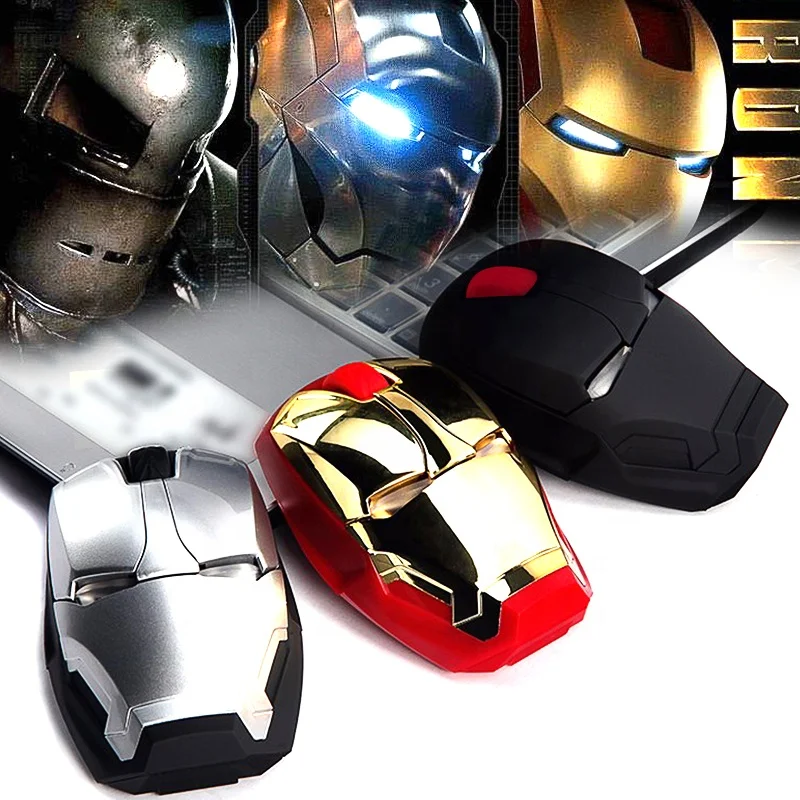 Wireless mouse for Iron man appearance Creative power saving Notebook computer games mice The coolest Art