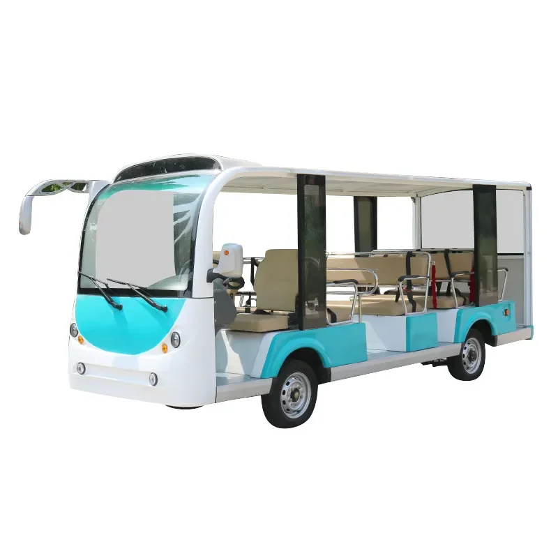 Newly Factory Custom 14 Passenger Sightseeing Bus & Car Shuttle Bus Electric Tourist Sightseeing Car For Sale