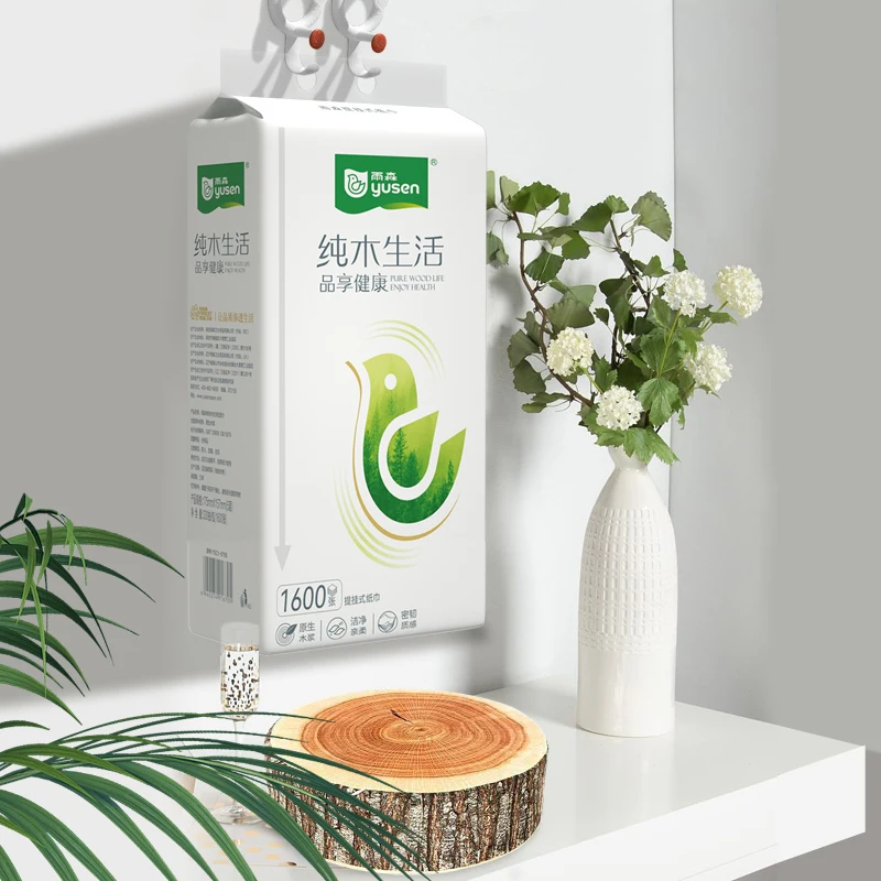 China Wholesale Wall Hanging Type Soft Facial Tissue Paper OEM bottom extraction 4ply Facial Tissue