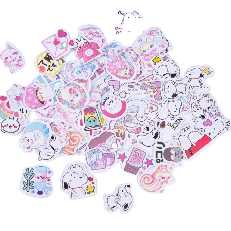 Custom die Cutting Pink Cartoon Sticker Waterproof Car Sticker Cute Graffiti Sticker For Kids