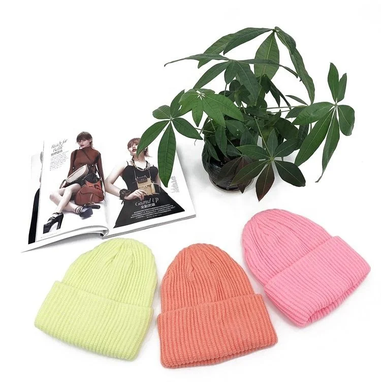 Hot Sale Knitted Beanie Warm Hat Outdoor Leisure Warm Winter Ladies Beanie Hat For Autumn Winter