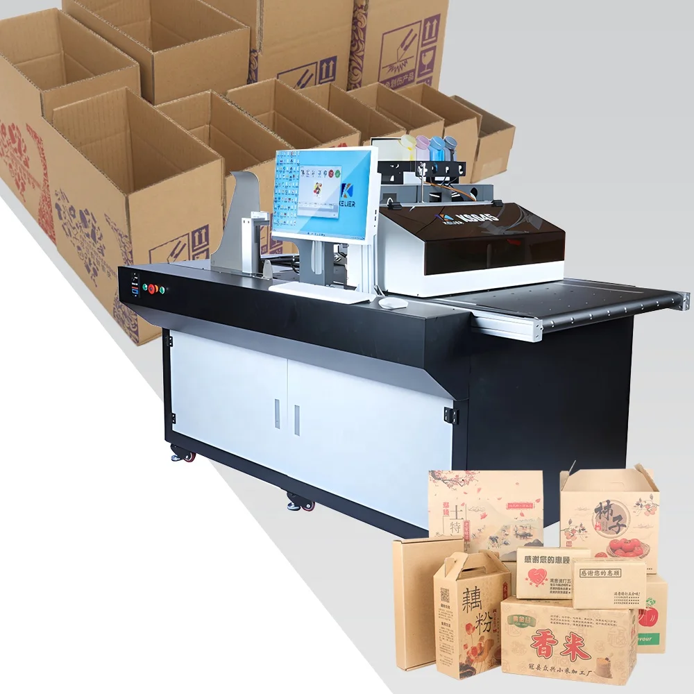 Kelier FI1000 Factory Price UV Printer Digital Printing Machine Corrugated Box High Quality  Single Pass Printer For Carton