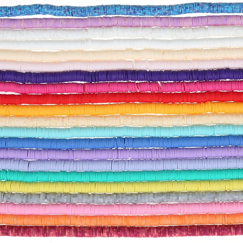 Разноцветные Круглые бусины из полимерной глины, буддийский молитвенный браслет на запястье, бусины из глины россыпью для изготовления ювелирных изделий своими руками