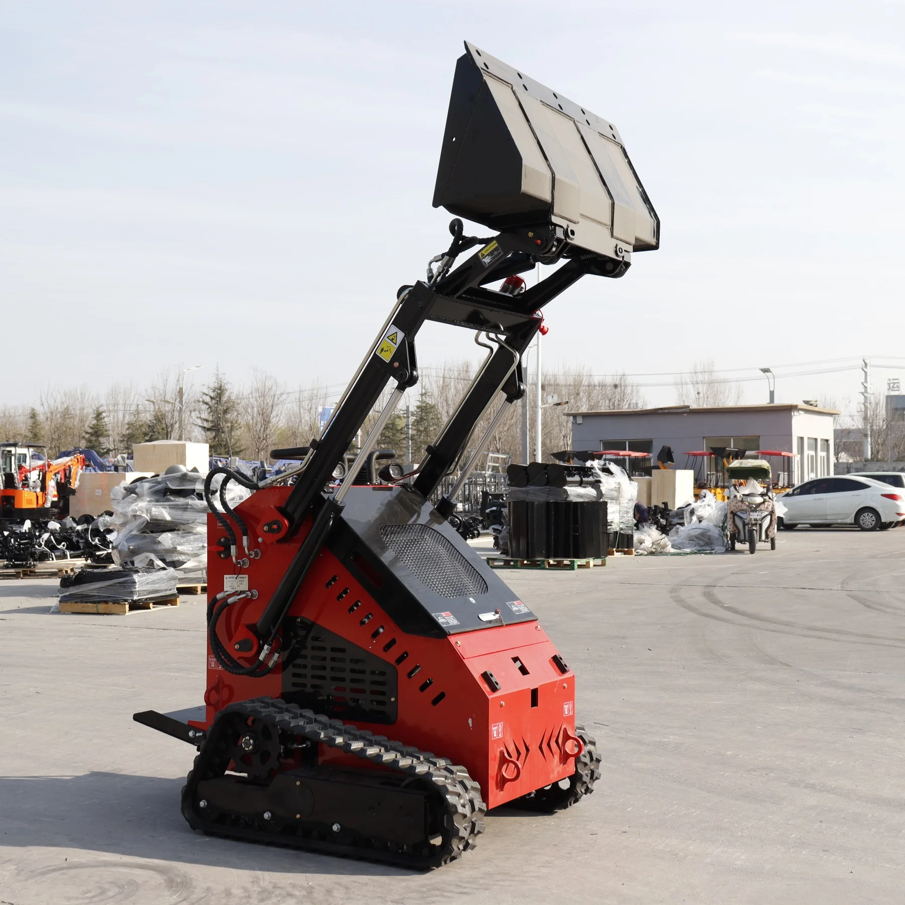 small skid loader Multi-functional hydraulic steer loader crawler skid steer loader with a bucket