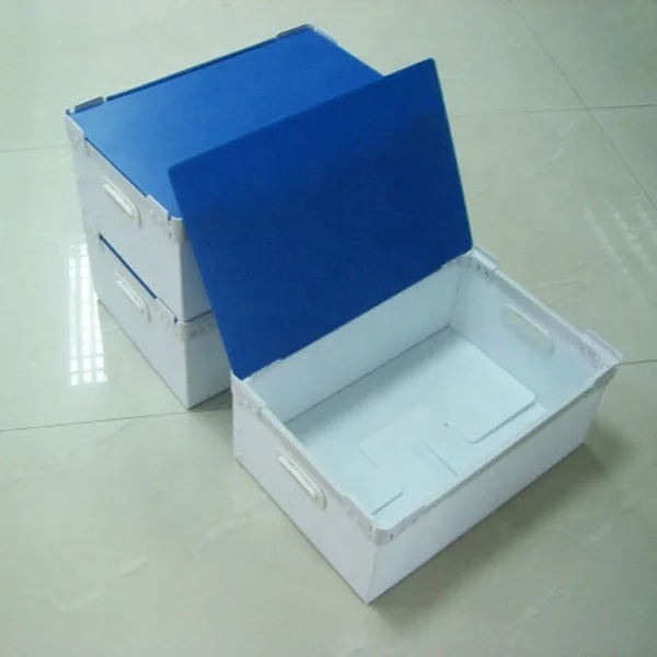 Custom foldable corrugated plastic storage bins polypropylene corflute plastic moving boxes collapsible packaging containers