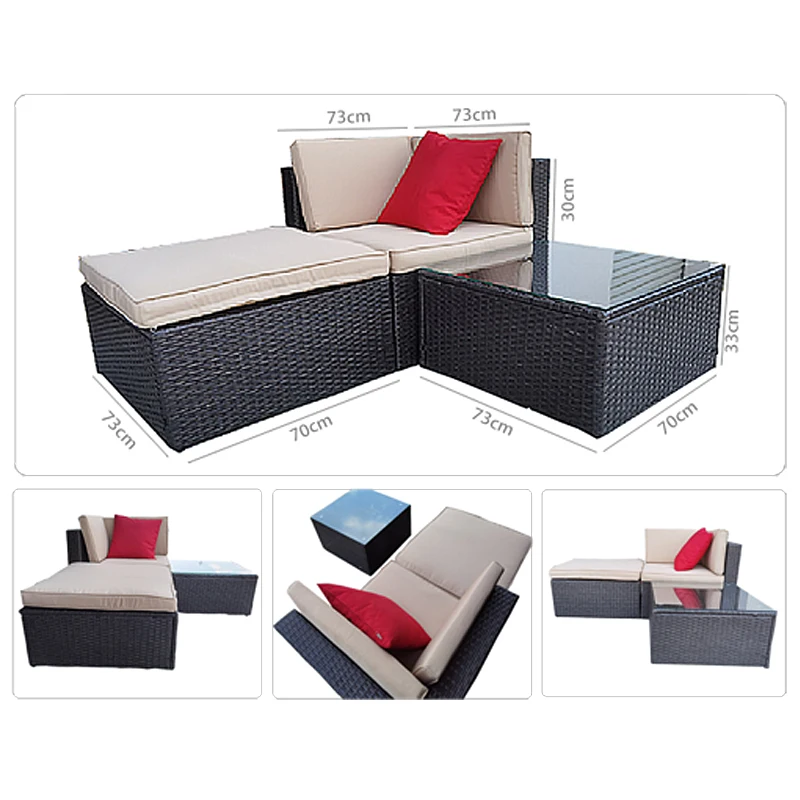 In store leisure rattan furniture outdoor hotel garden corner sofa modern furniture