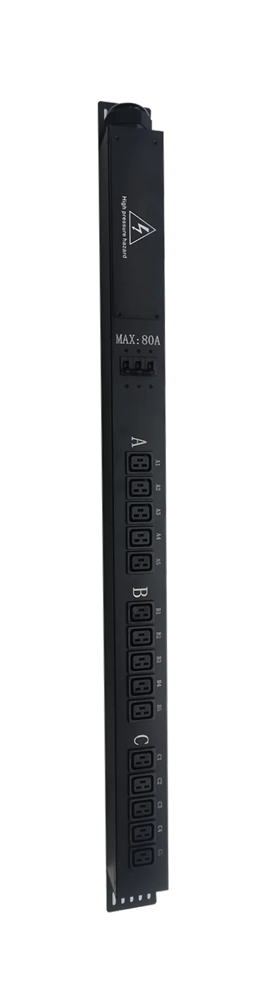 Horizontal Installation Power Distribution Unit 80A 3 Phase 15 Sockets Rack 415V Servers And Pdu