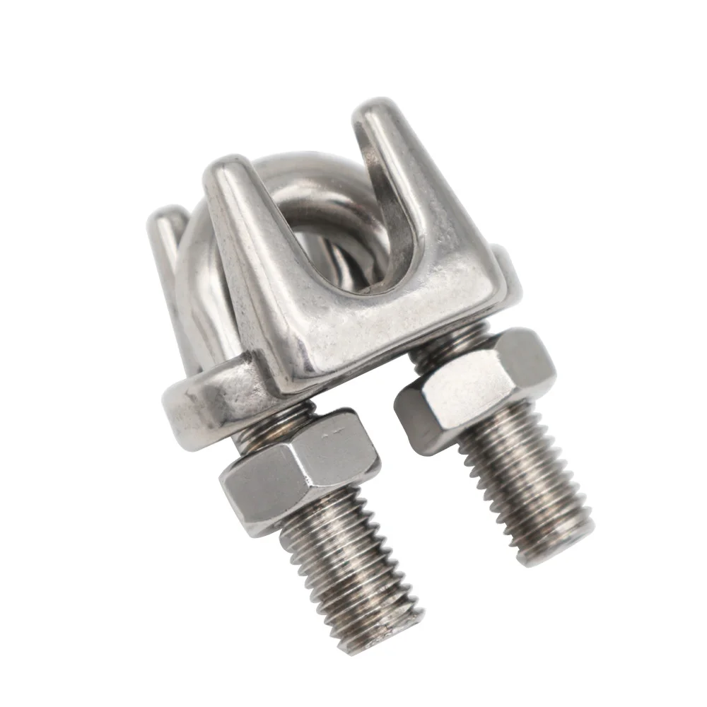 Marine Hardware Stainless Steel JIS Wire Rope Clamp U Bolt Saddle Clamp Fasteners with Lock Nuts
