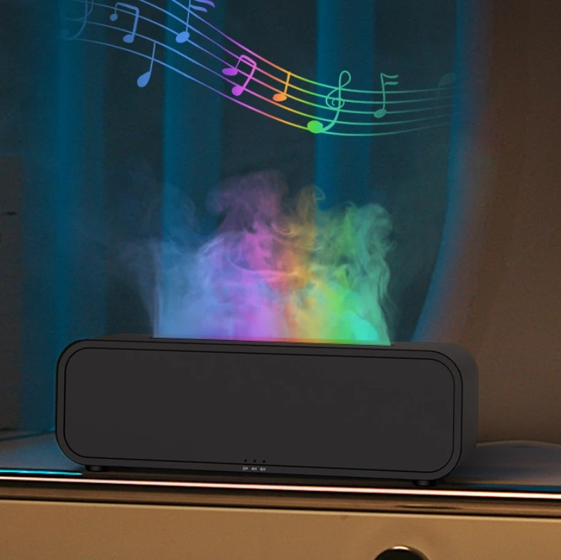 New music pickup rhythm flame aromatherapy machine voice-activated desktop spray humidifier Remote Control Bluetooth Audio