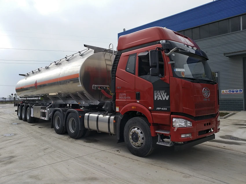aluminum alloy stainless steel 304 316 food grade vegetable oil truck olive oil transport tanker semi trailer