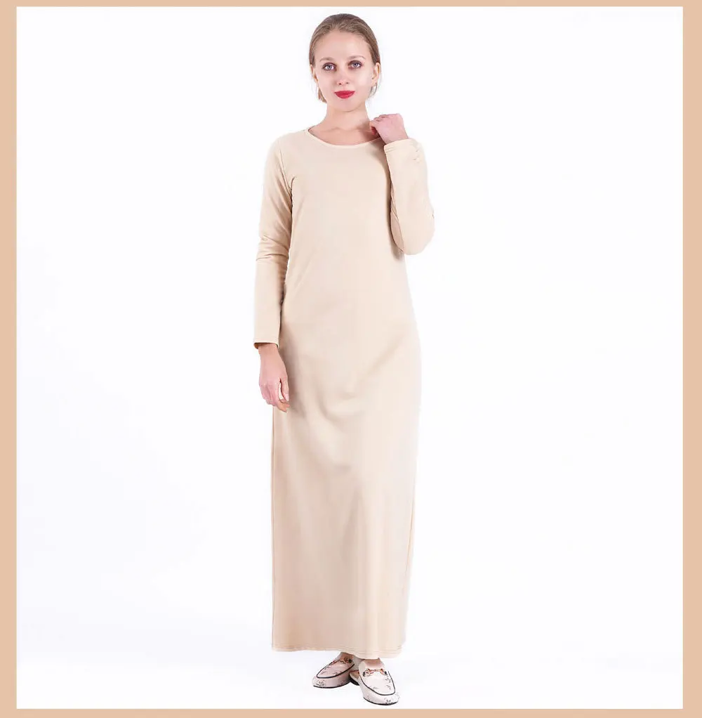 China Clothing Factory Plain Color Breathable Bamboo Fiber Muslim Women Inner Lining Abaya