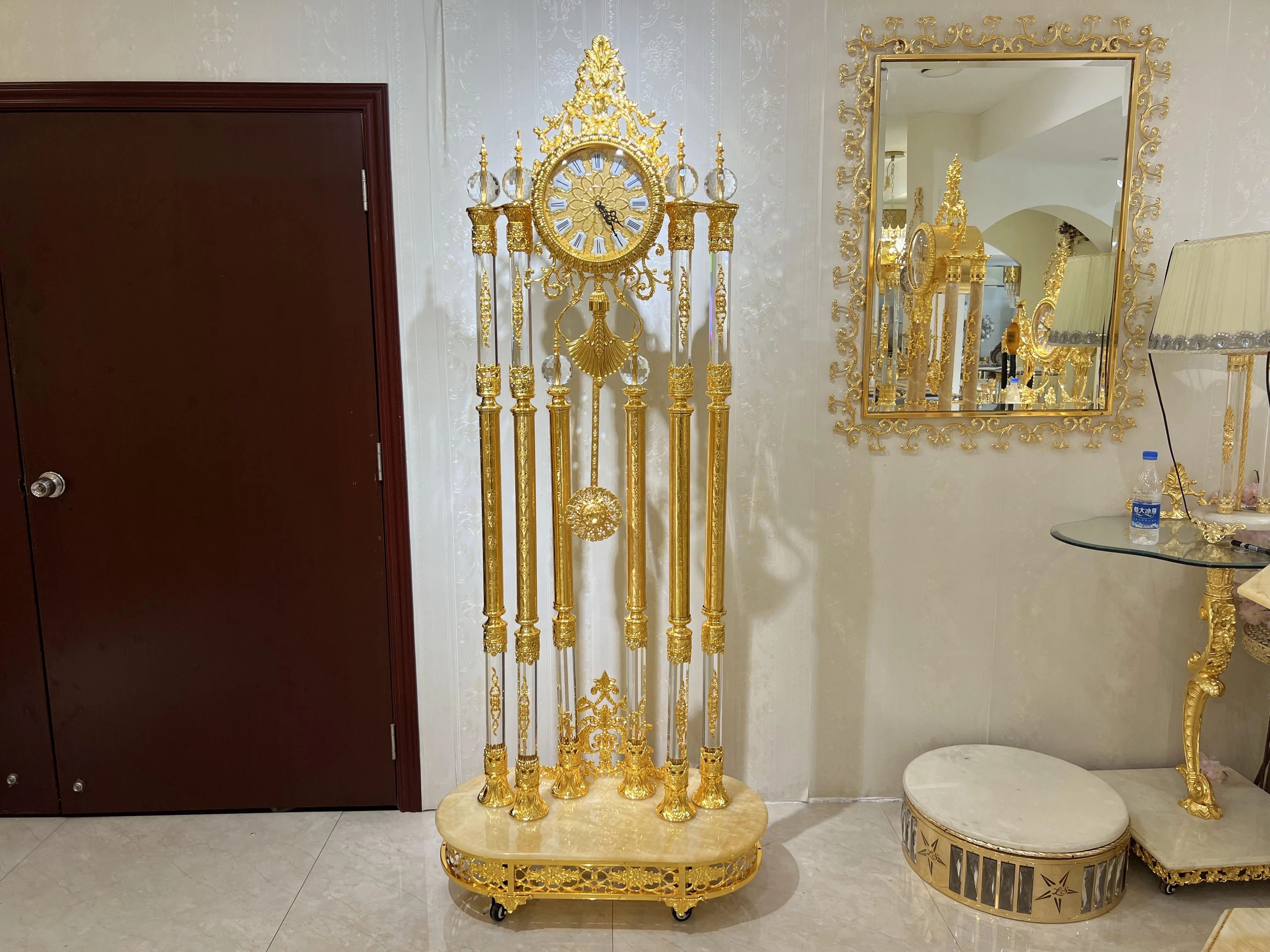 Top luxury brass grandfather clock for living room decor