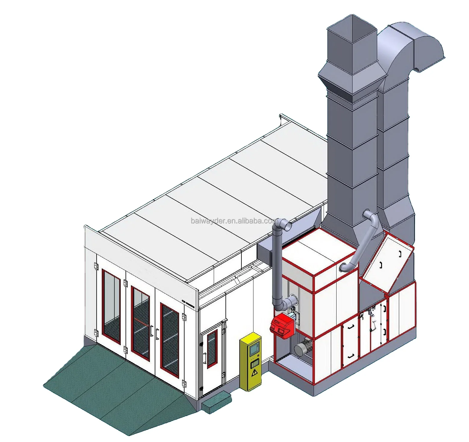 New Listing High Quality customized COLOR 5.5kw Eps or Rock Wool or Pvc spray booth car painting for Commercial bus