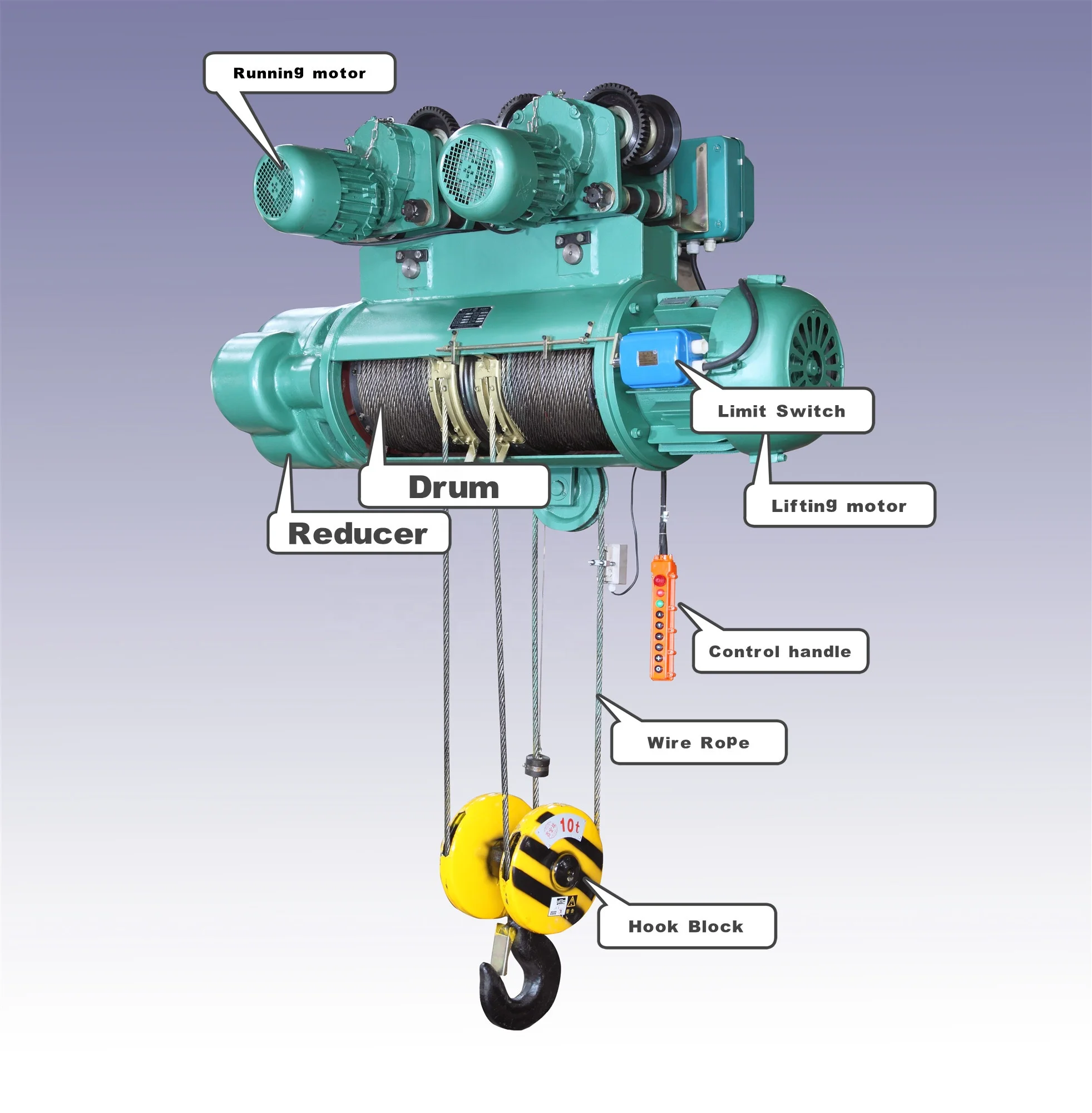 16ton Tavol Wire Rope Hoists Steel Cable Electric Winch Electric Hoist with CE