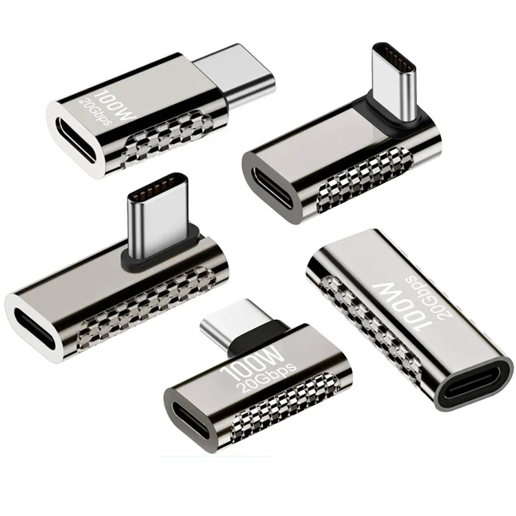 Zinc Alloy 100W 20Gbps USB Type C Adapter Female to Female Charge Adapter Fast Charging Type-C Extension Cable for Phone Tablet