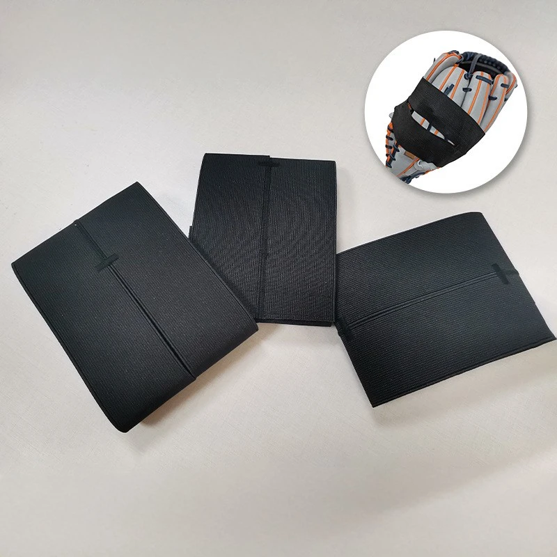 Black baseball gloves straps Velcro elastic straps Open hole gloves wrapped baseball