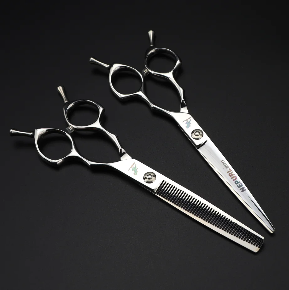 6.5 inch sliver  new fashion design beauty barber scissors flat scissors tooth Hair  scissors