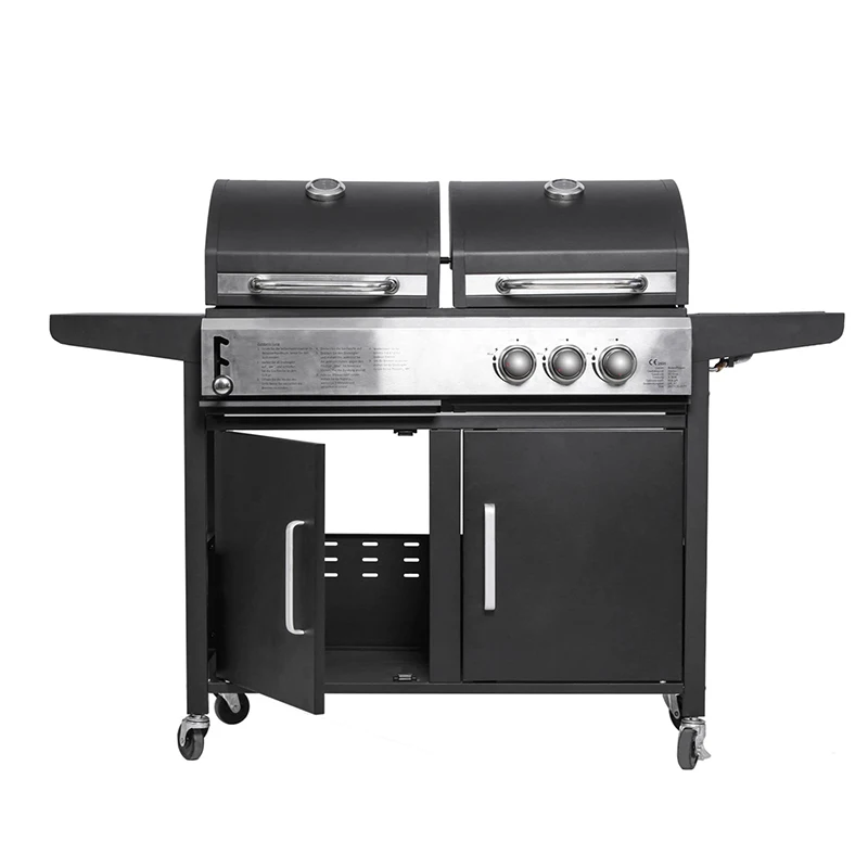 Wholesale Outdoor Barbecue Bbq Charcoal And Gas Grill Combo Trolley Grill Gas Grill Bbq Price For Sale