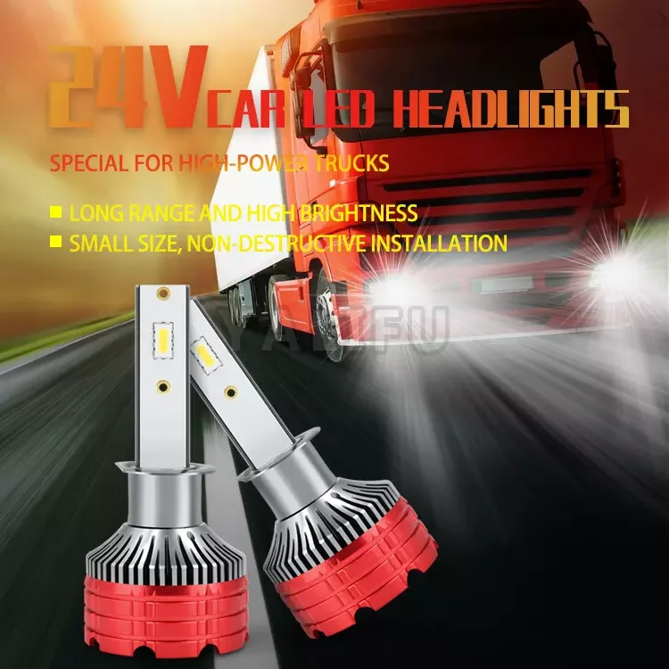 super bright led lamp 24v auto light csp led chips single beam 4600lm 6000k headlight for car