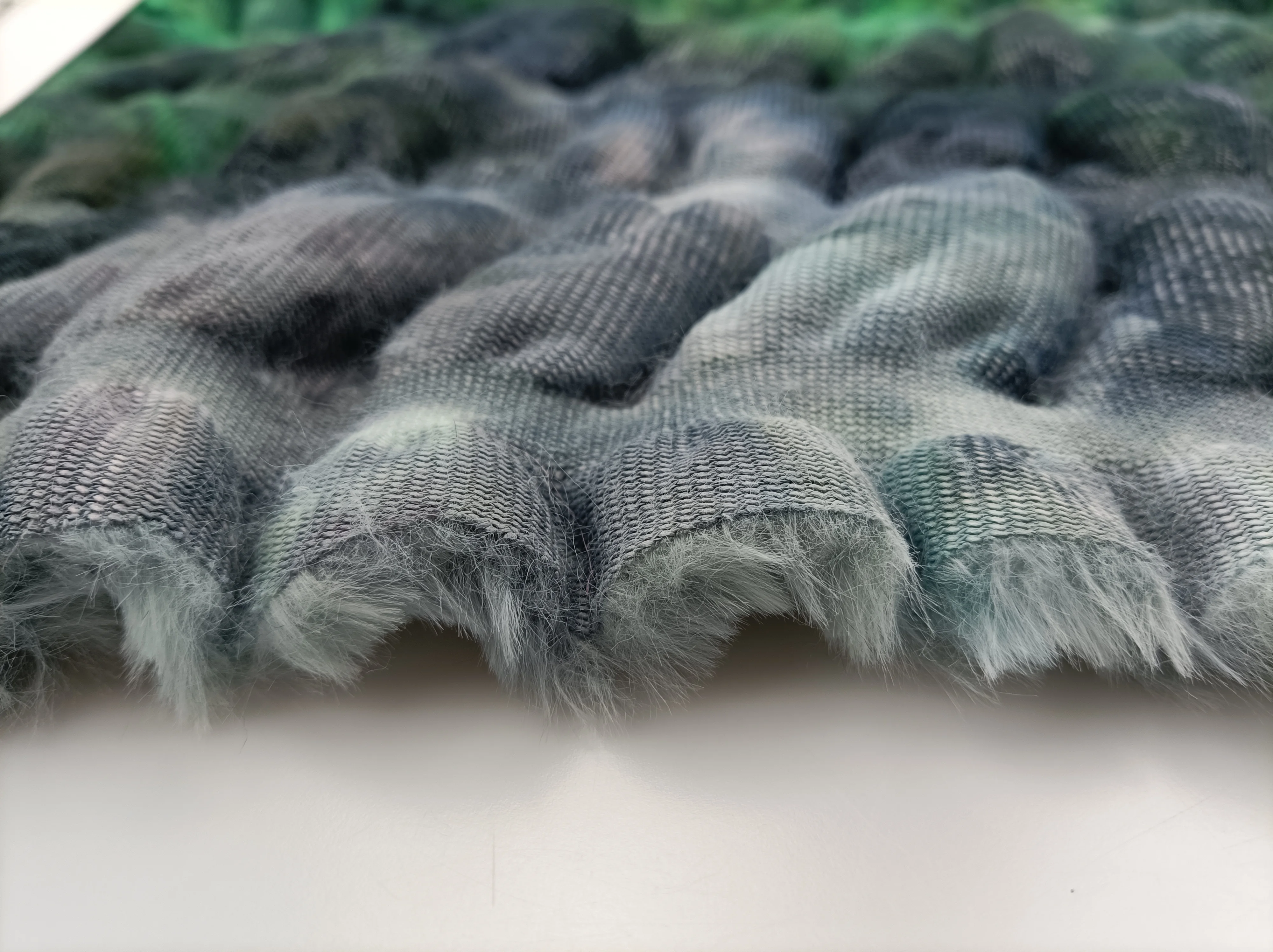 Forest Tie-dyed Spandex Rabbit Faux Fur Fabric Elastic Fur Fabric For Hometextile/Garment/Toys