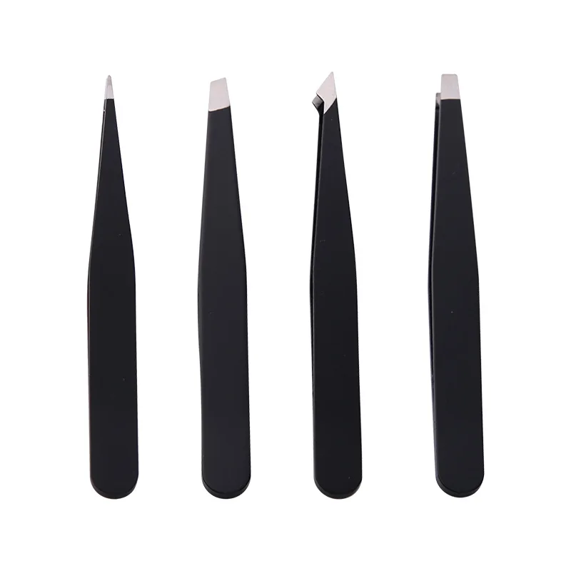 Eyebrow tweezers 4-piece eyebrow trimmer set Tweezers Wholesale nail clip eyelash curler stall beauty jewelry