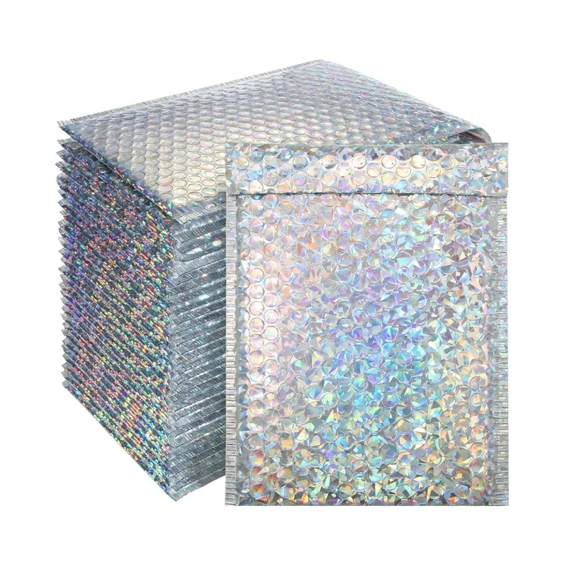 Cheap Custom Logo Big Mailing Packaging Mailer Poly Holographic Bubble Envelope With Logo