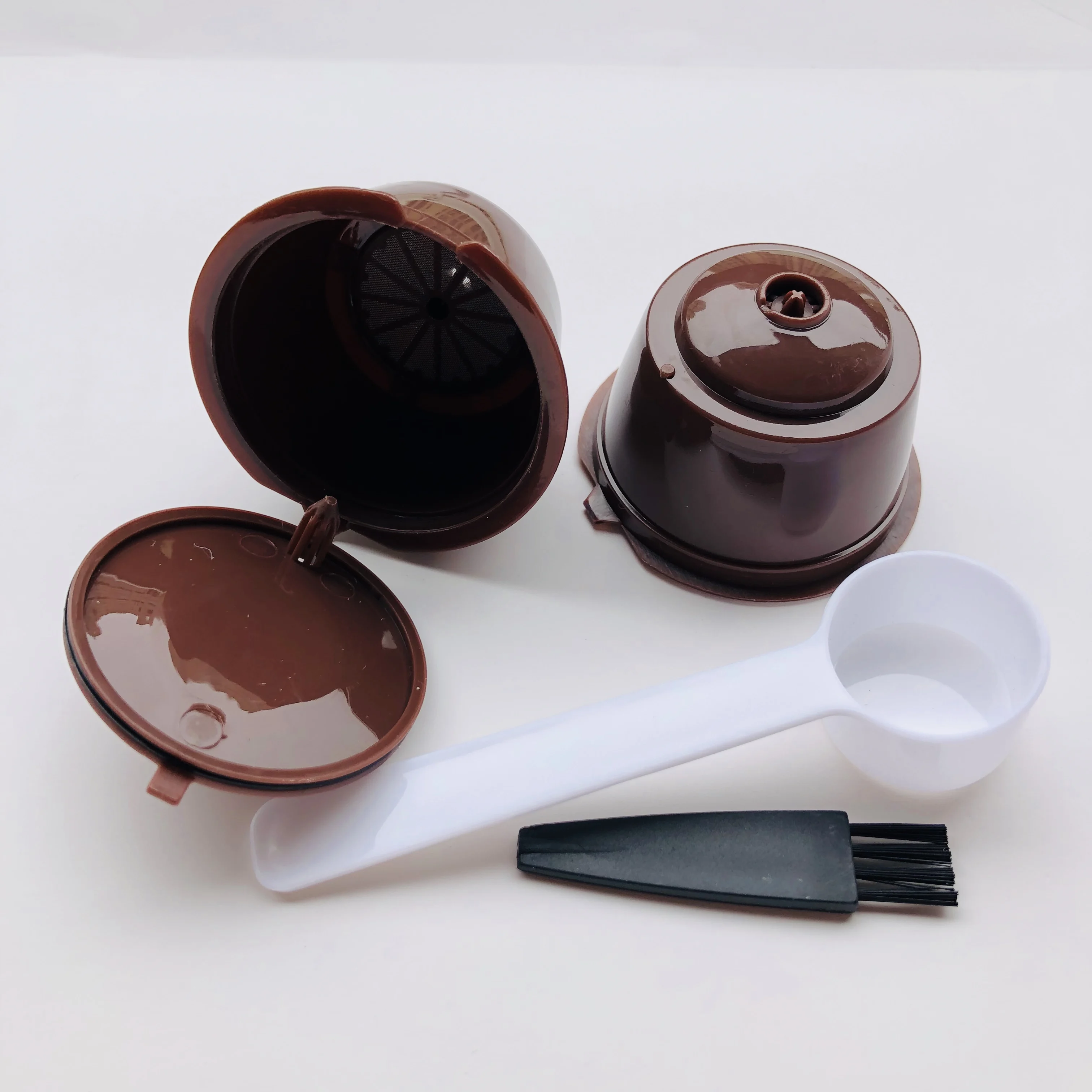 
2PCS/set with Scoop brush coffee capsule nestle dolce gusto capsule nespresso refillable capsule coffee filter cafe tool 