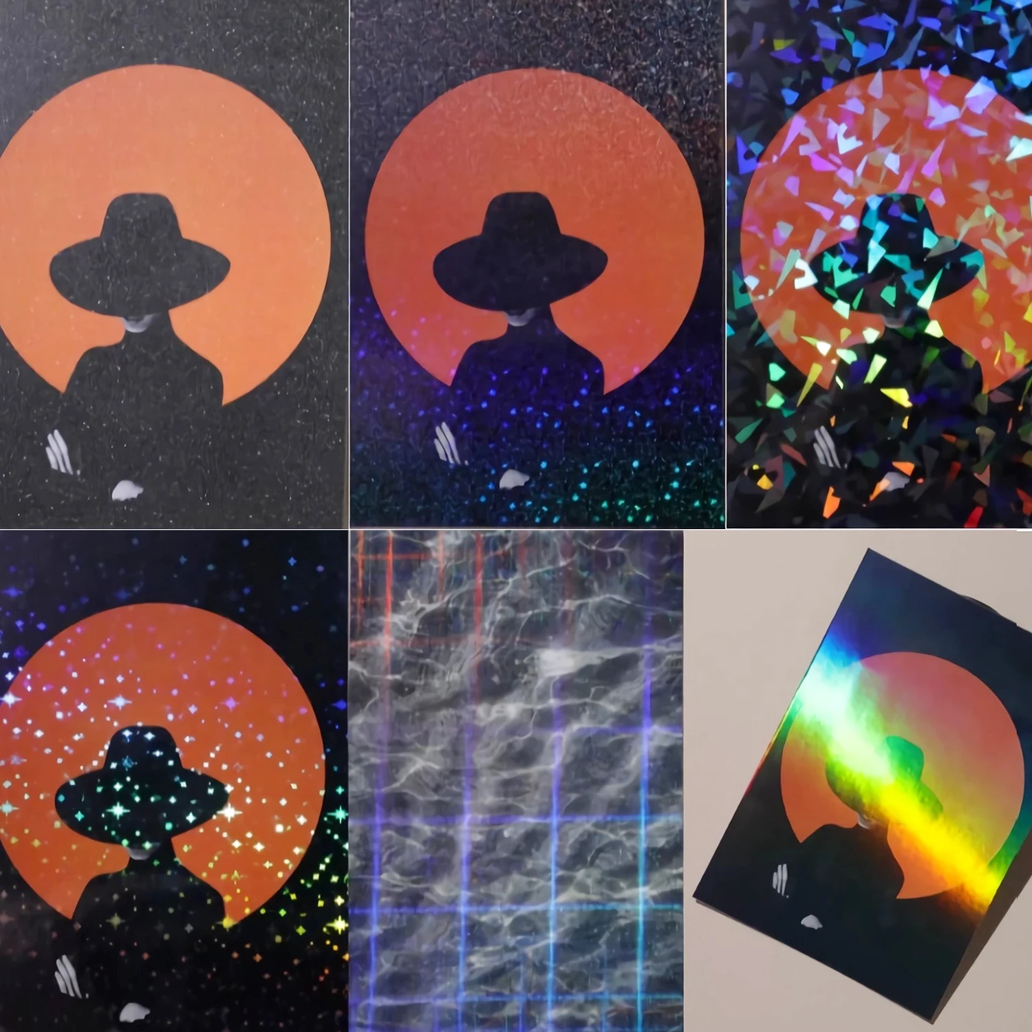 PET holographic transparent hot laminating film self-adhesive holographic cold laminating film laser film