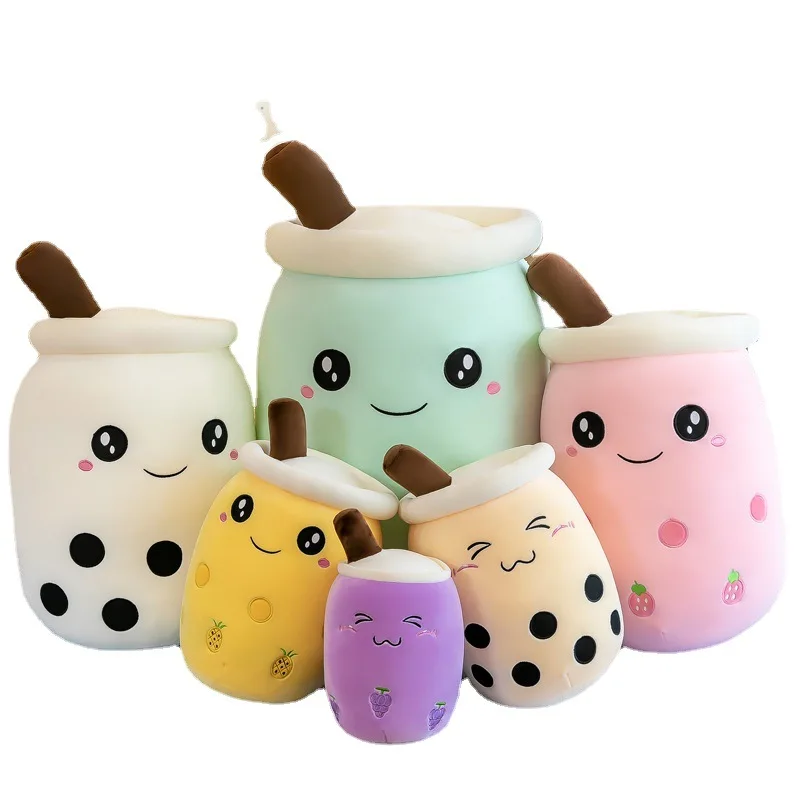 25 35 50 70cm Wholesale Cartoon Kawaii Pillow Toy Boba Plush Bubble Milk Tea Boba Tea Plush