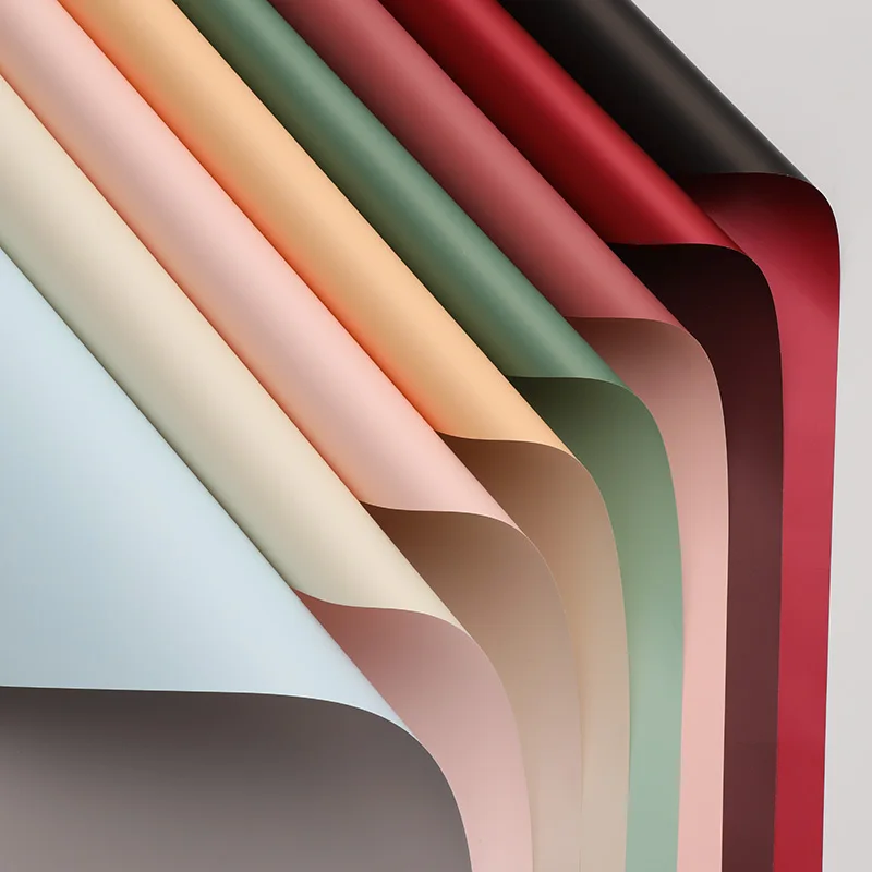 Ouya Double-Sided Floral Wrapping Paper Pure Color Plastic Bouquet Wrapping Material for Flower Wrapping Ported from Ningbo