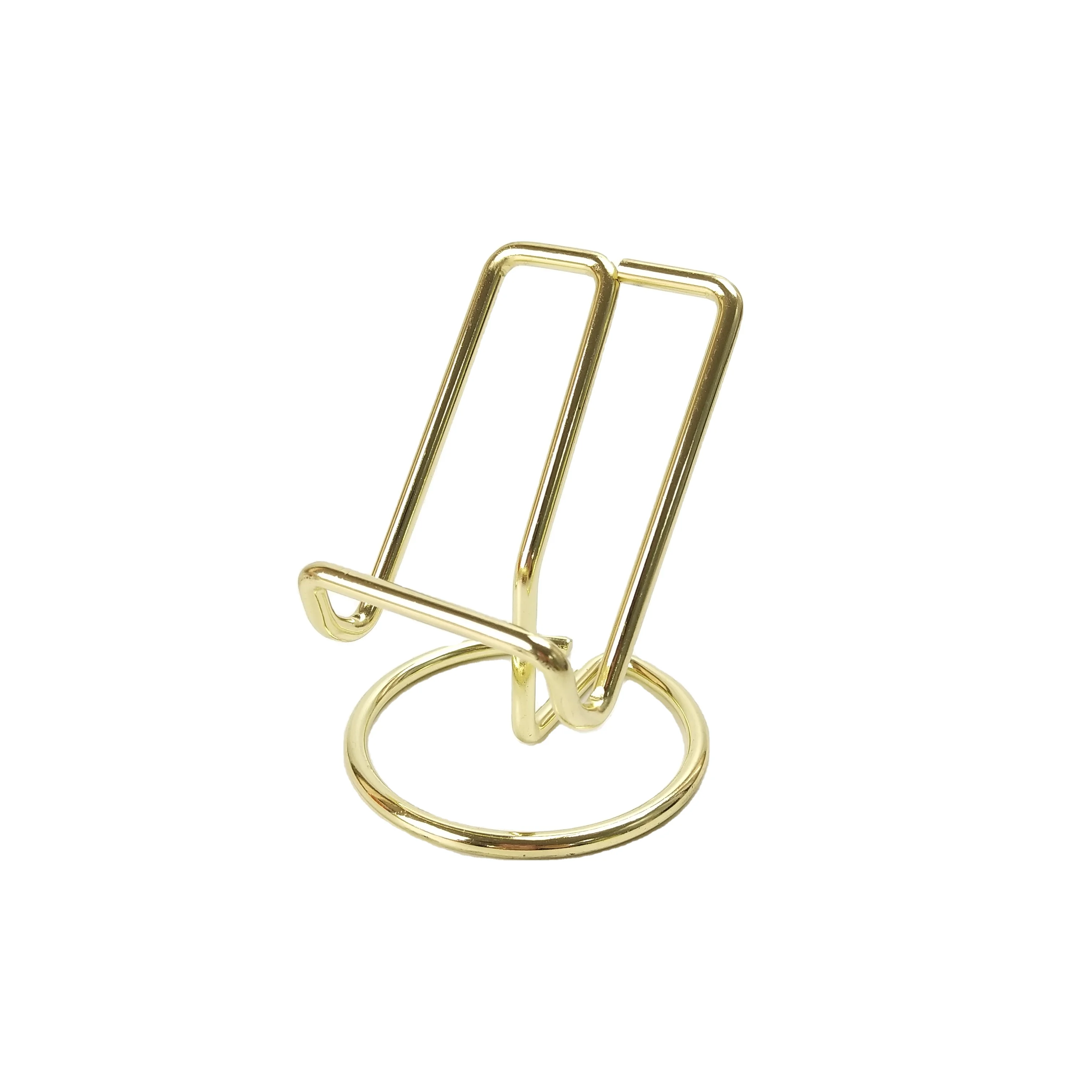 Portable Universal Phones Accessories Display Desktop Cell Phone Stand Smartphone Holder Gold Metal Wire Mobile Phone Holders