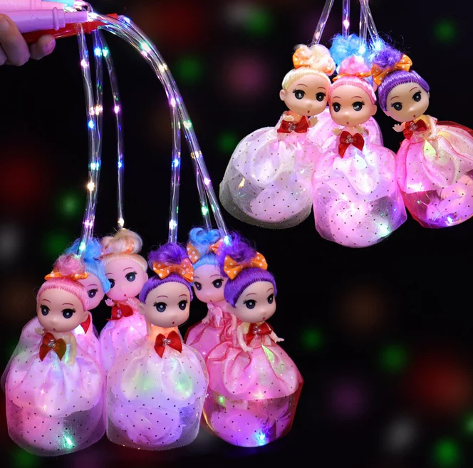 New light up hand doll lantern ball colorful flash princess doll for children toy wholesale