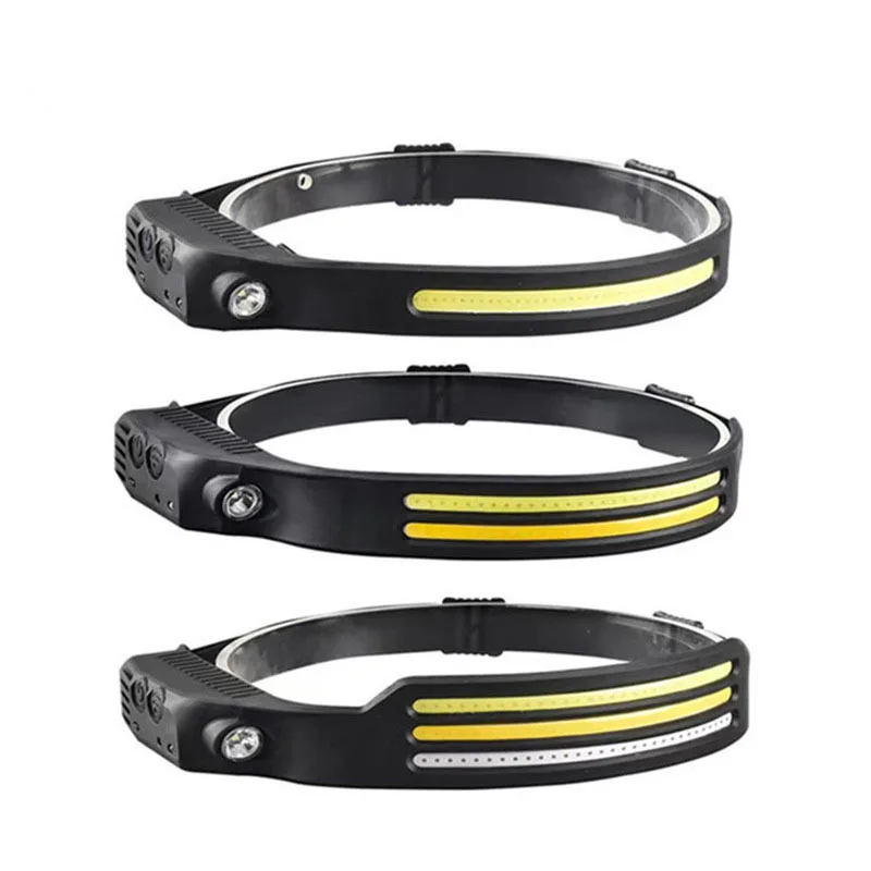 Multi-size Wholesale Head Torch Motion Sensor Linterna De Cabeza Rechargeable COB Camping Headlamp Headlight