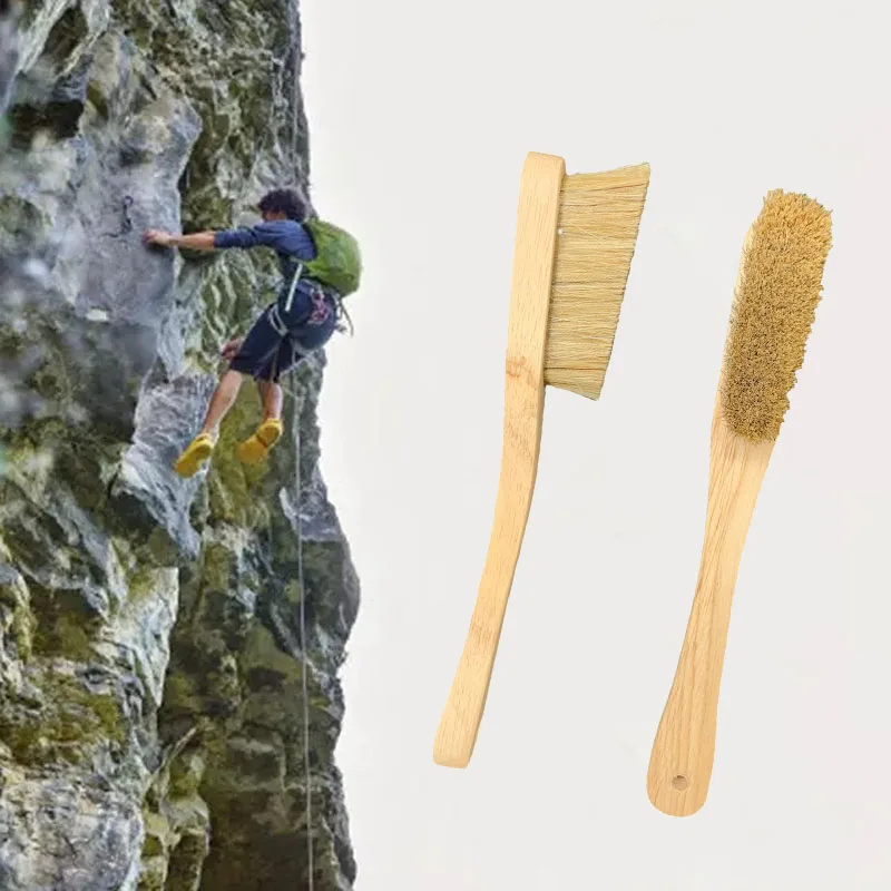 Custom logo Rock Climbing Brush wooden handle boar bristle hair