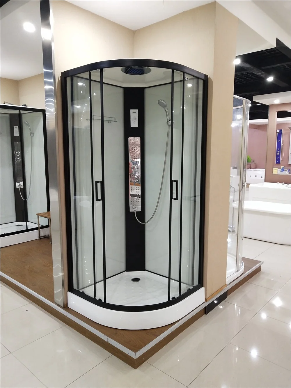 Tempered glass cheap shower enclosures cabins room with tray