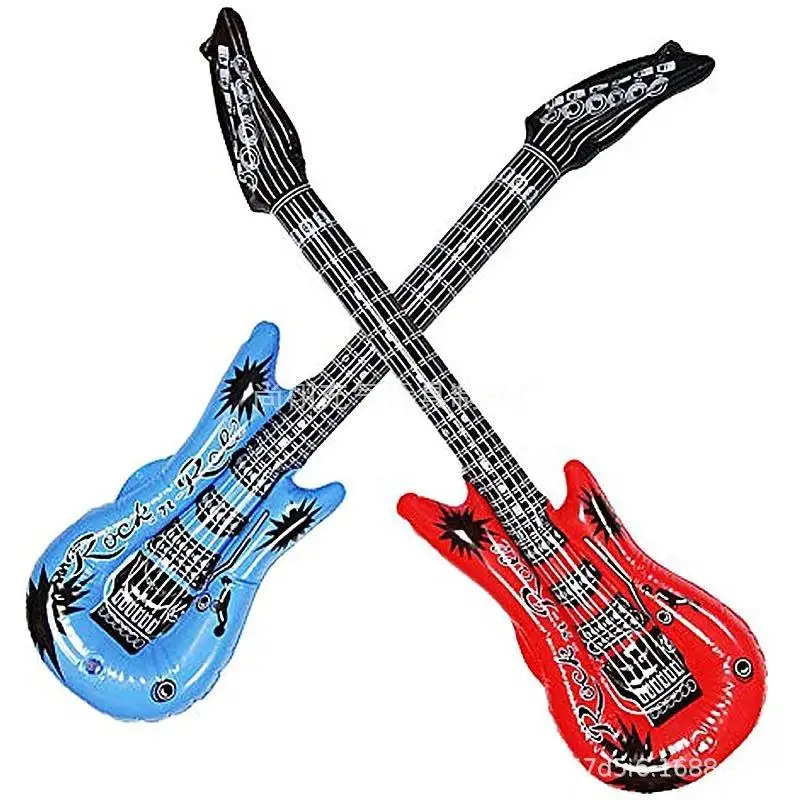 Inflatable Guitar Microphone Waterproof Variegated Party Decorations Plucked Musical Instrument Inflatable Toys