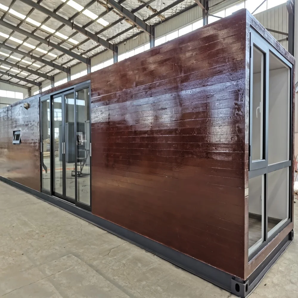 Бытовая техника полная Мобильная сборная вилла контейнер для доставки дом 40 футов деревянные кабины использование Роскошный мини контейнер дом