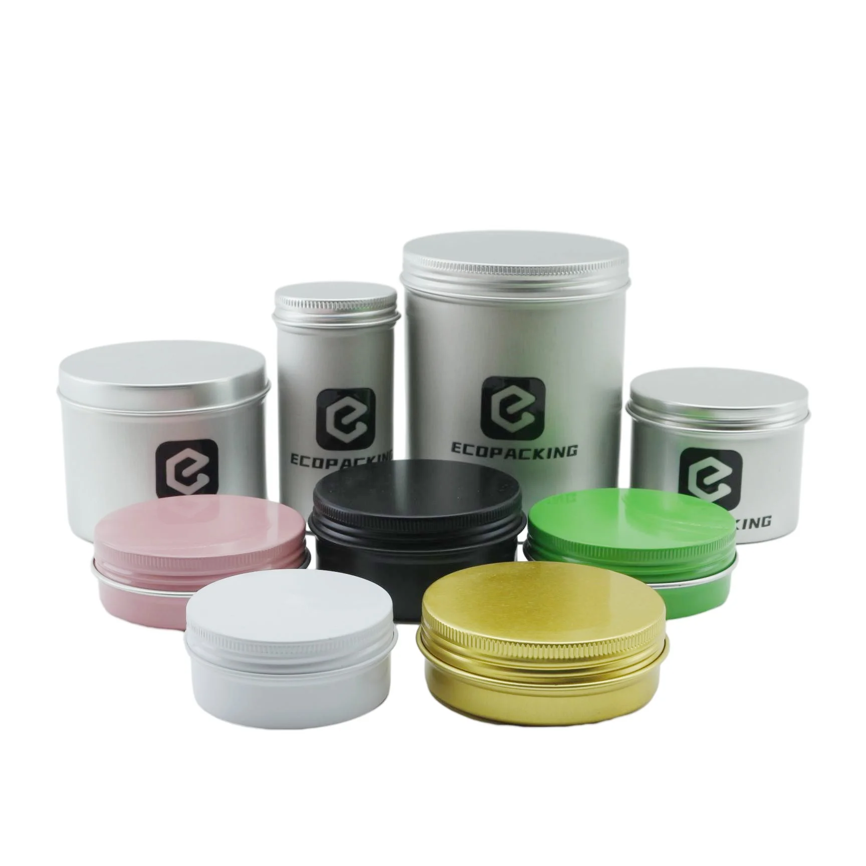 30ml Empty Round Black Aluminum Cosmetic Jar 1 oz Small Tin Can Container 30g lip balm container box