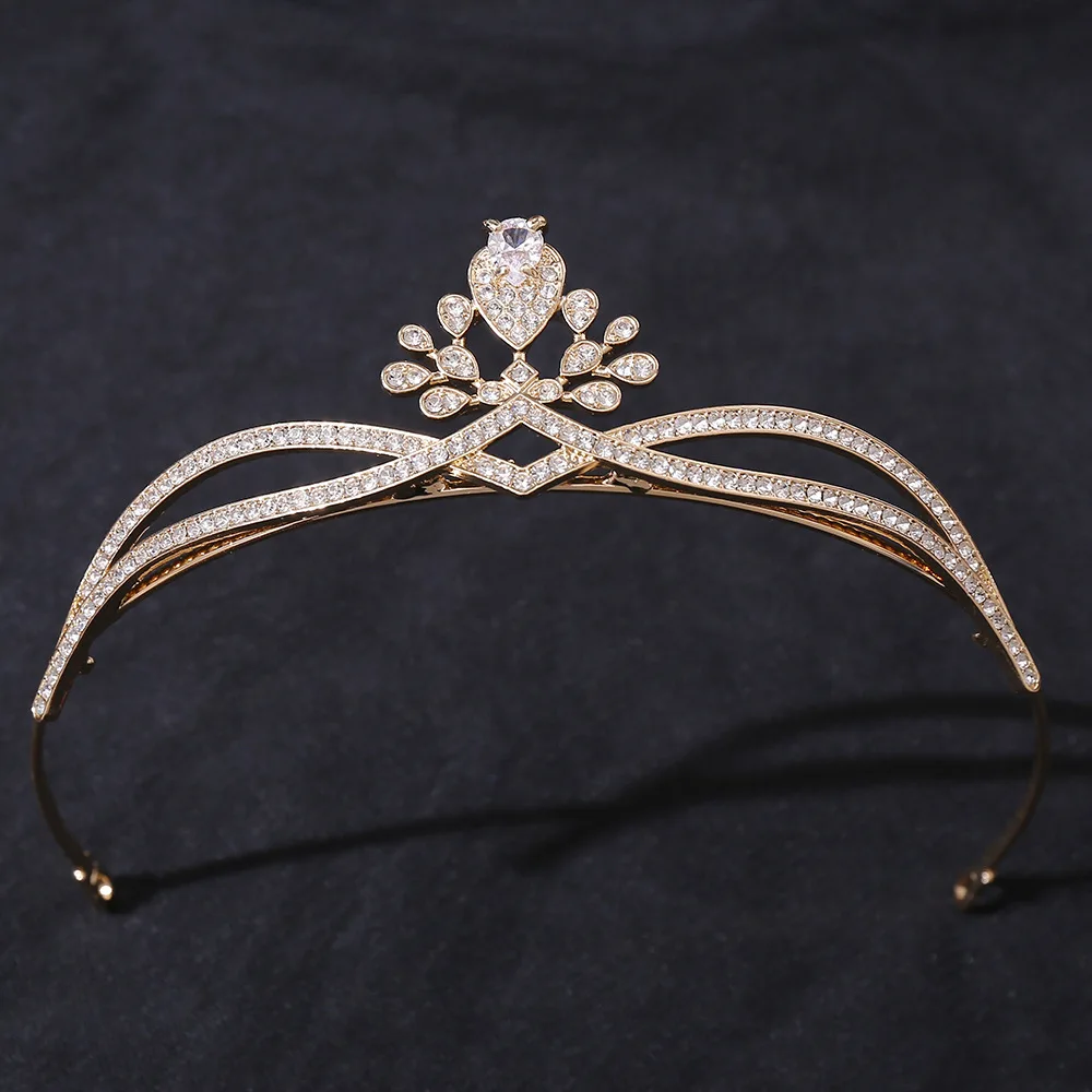Celebrity style Korean version of the princess headdress zircon crown bride wedding wedding dress accessories