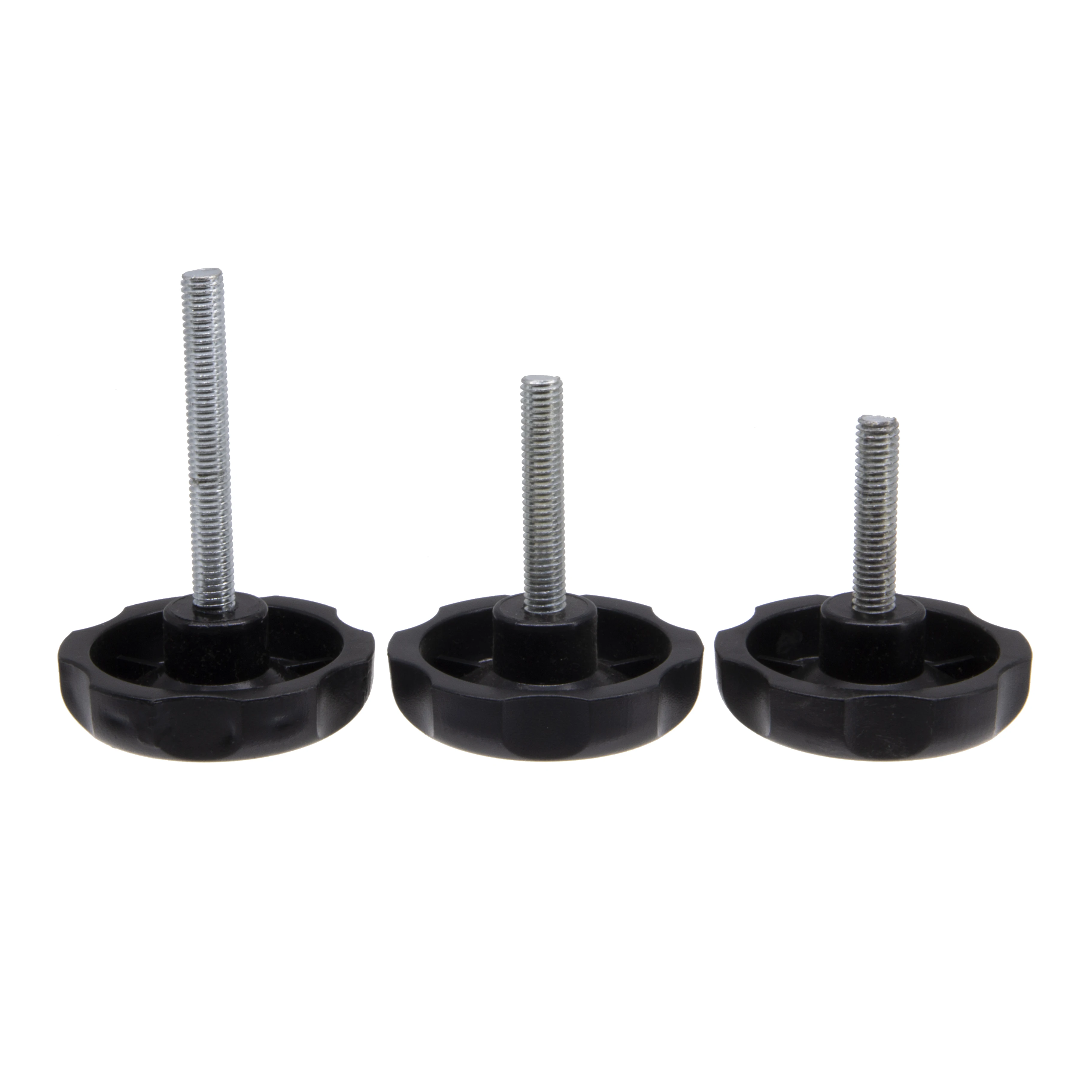 Nylon M8 Black Knurled Round Knob Screw Clamping Knob