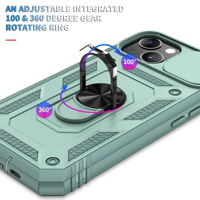 Shockproof Metal Ring holder Armor Rubber mobile phone case for iPhone 12 13 14 Pro Max Samsung  a73 a13 a32 s23 plus 23  Ultra