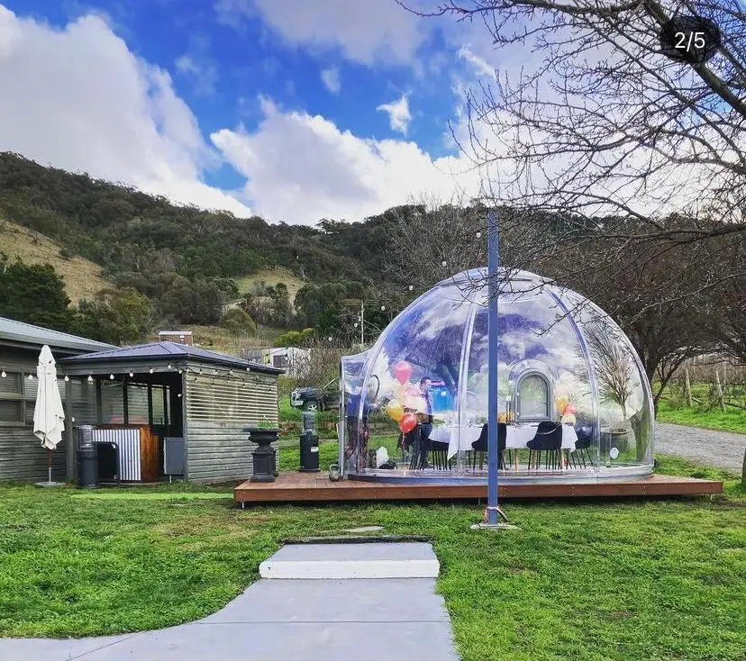 Lucidomes prefabricated home Clear PC dome bubble Night view pod tent popular Round House igloo tent