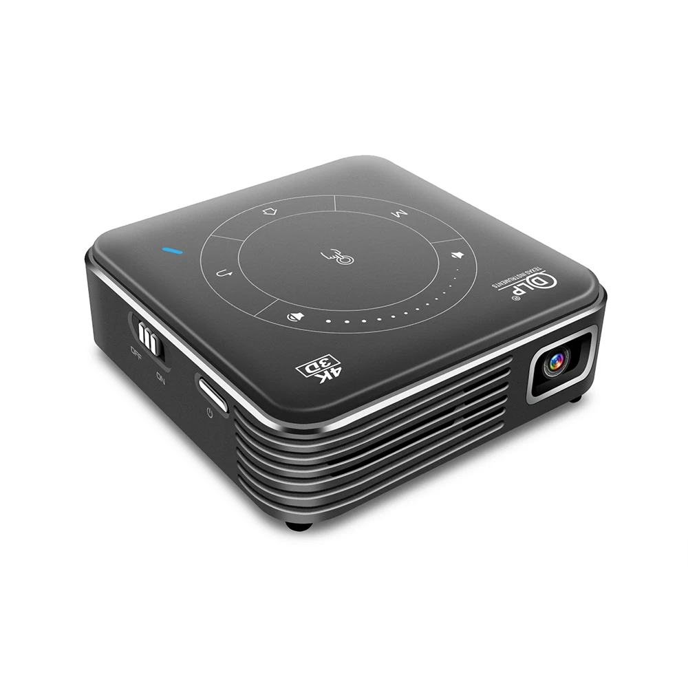 P11 2GB 16GB Portable DLP Android 9 Mini smart LED Projector 4K decoding 3D Home Theatre 3D projector 50 ANSI lumens