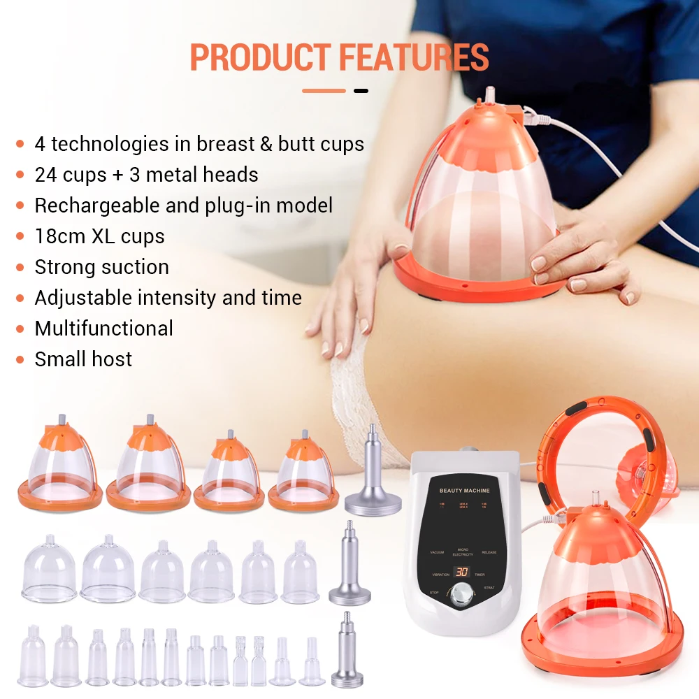 electric ems vacuum cupping therapy butt lifting enhancement 18cm XL cup breast buttocks enlargement lift machine