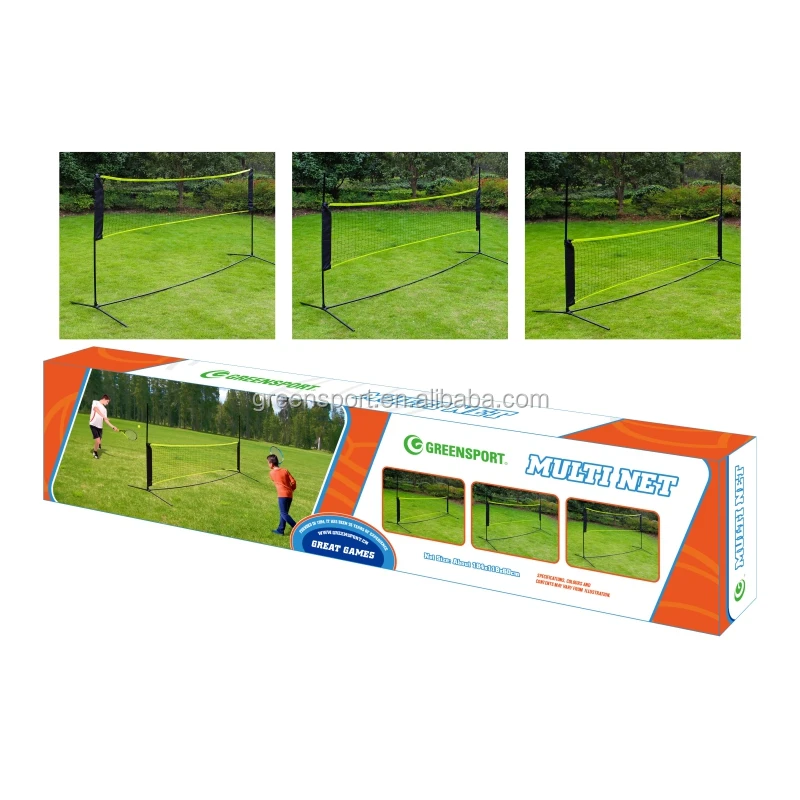 10 feet portable badminton tennis volleyball net set w/ stand & frame