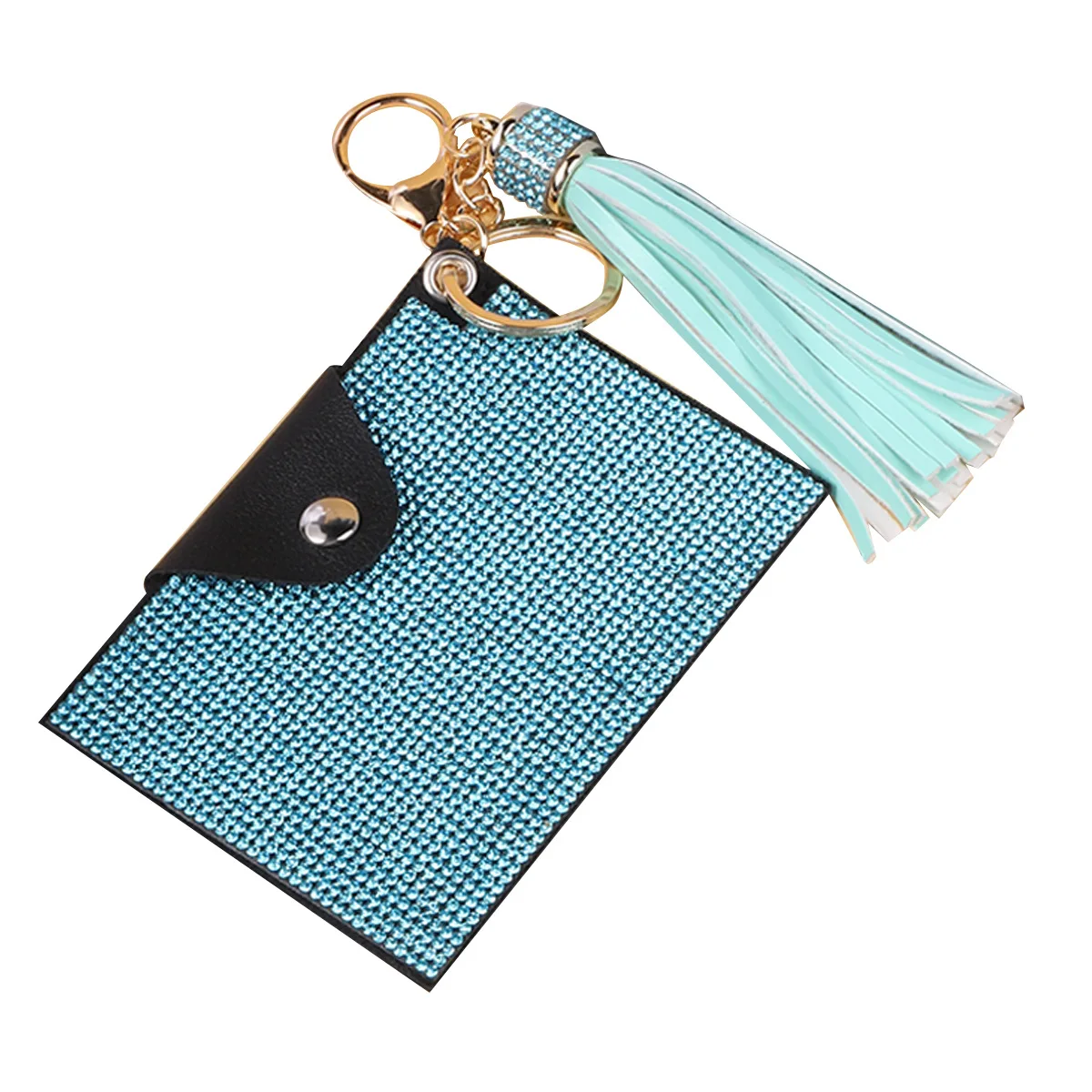 2024 Hot selling explosive card bag tassel leather diamond pendant bag keychain
