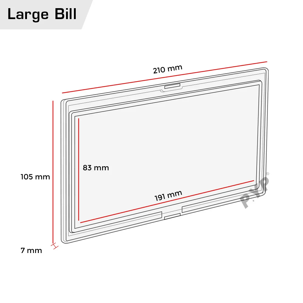 Currency Paper Money Bill Protector Slab Holder for Currency Snaplocks Holder for Large Size Notes